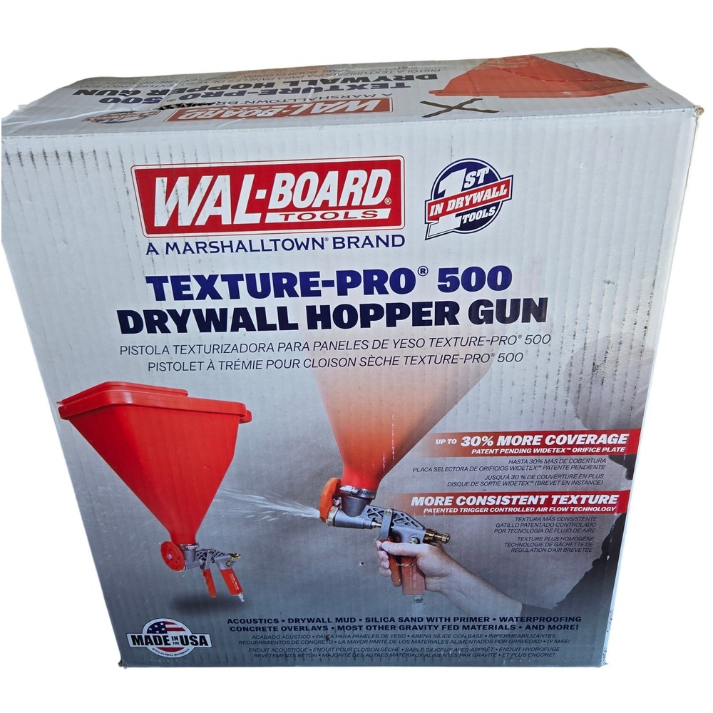 Wal-Board Texture-Pro 500 Drywall Hopper Gun & Red Funnel Tool Box Set Open Box
